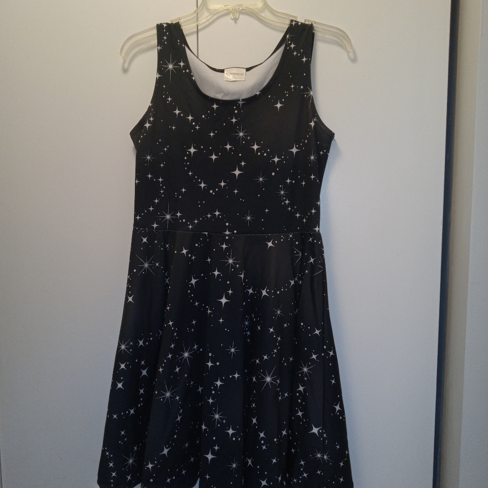 Star print skater dress (L)